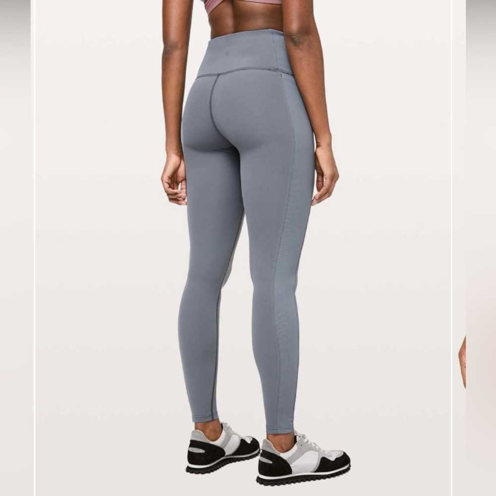 Lululemon Wunder Under High Rise Leggings Steam Blue Size 4 EUC